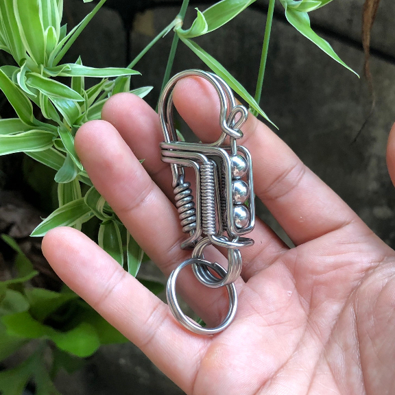 Móc Khóa Inox 304 Uốn Hình Moto, Móc Khóa Thủ Công