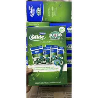 Hộp tăm chỉ nha khoa oral b complete glide floss pick with scope 300 cây