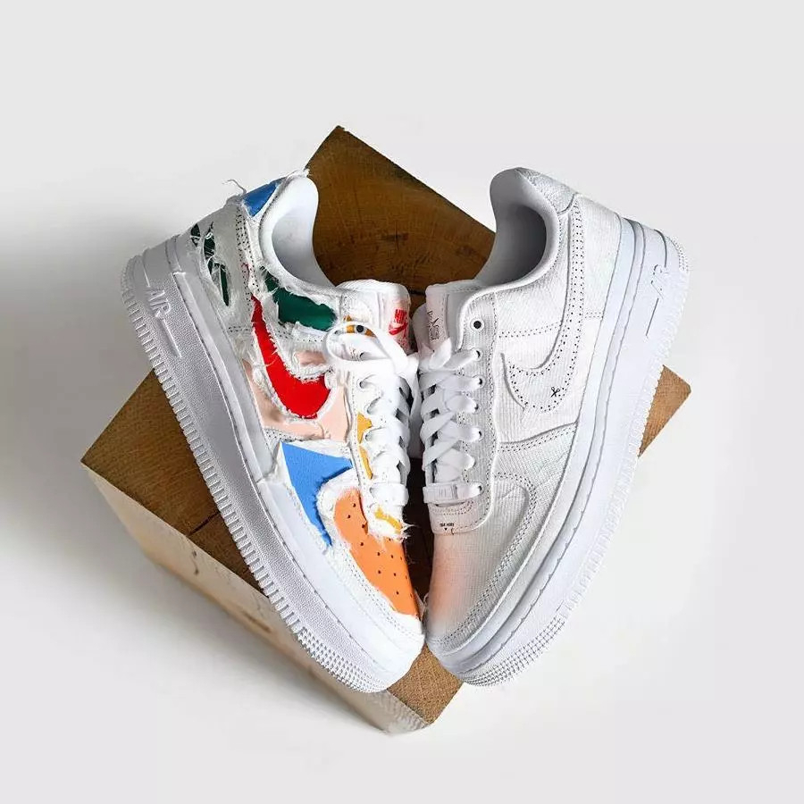 Giày thể thao Ni.ke Air Force 1 Tear Away bản vải xé hot 2023, Giày Sneaker Af1 7 màu tự xé bản chuẩn Sc full phụ kiện