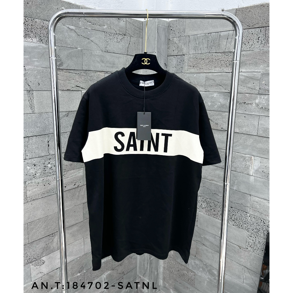 Áo thun Saint - Laurent phối ngang phong cách đường phố cực chất chơi, Áo Phông Unisex Nam Nữ | BigBuy360 - bigbuy360.vn