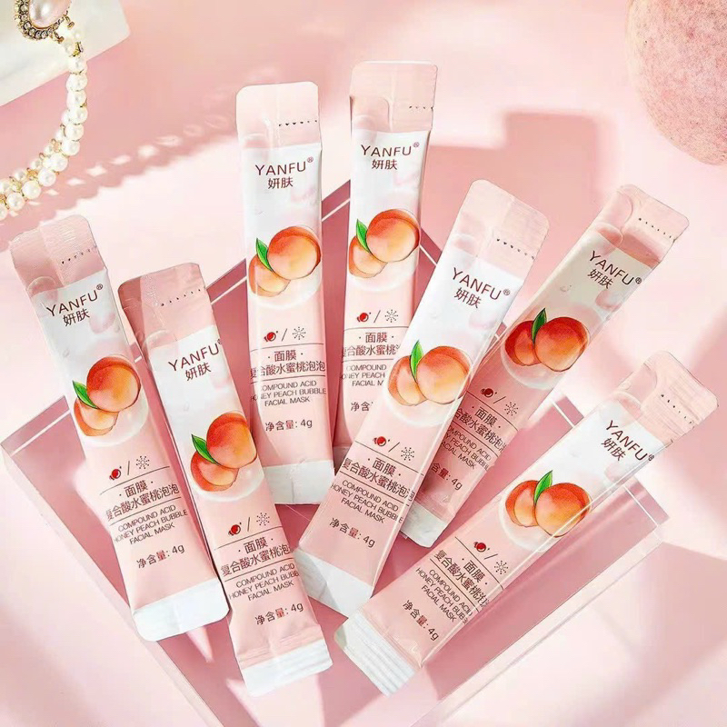 Hộp 12 gói mặt nạ sủi bọt hương đào