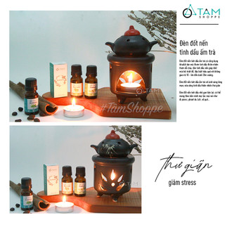 Đèn đốt tinh dầu hình ấm trà DDTD-GOM-01_TAN
