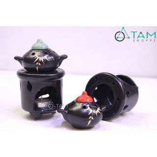 Đèn đốt tinh dầu hình ấm trà DDTD-GOM-01_TAN