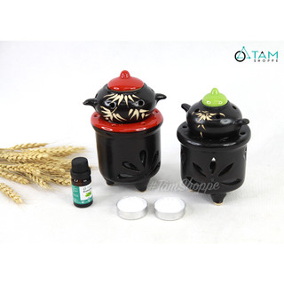 Đèn đốt tinh dầu hình ấm trà DDTD-GOM-01_TAN