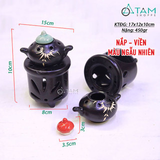 Đèn đốt tinh dầu hình ấm trà DDTD-GOM-01_TAN