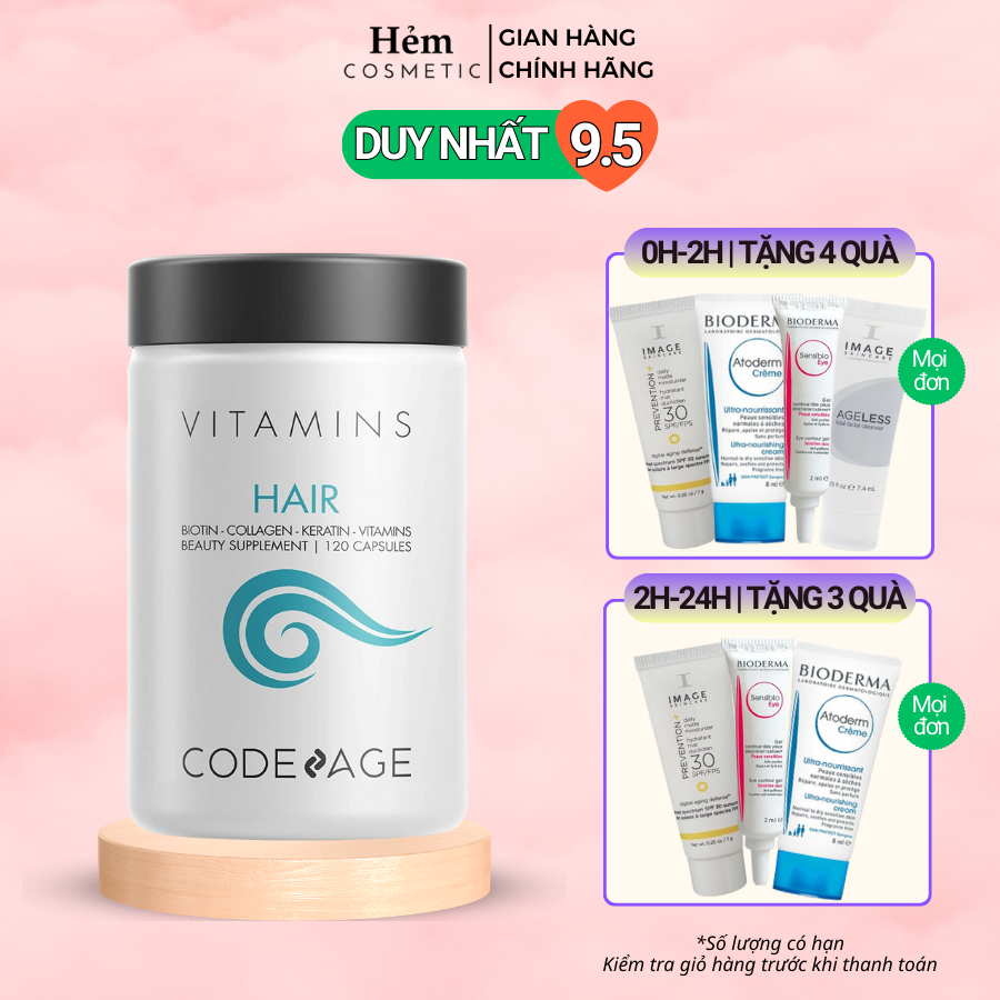 Viên uống kích thích mọc tóc CodeAge Hair Vitamins 120 viên - Hẻm Cosmetic