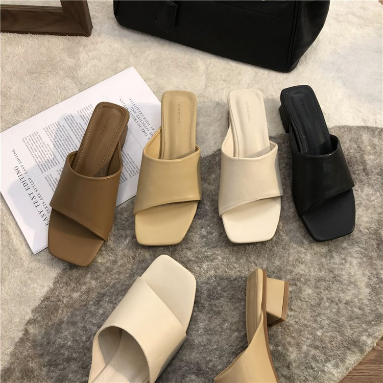 Guốc nữ big size 40 - 43 da mềm gót vuông 4cm