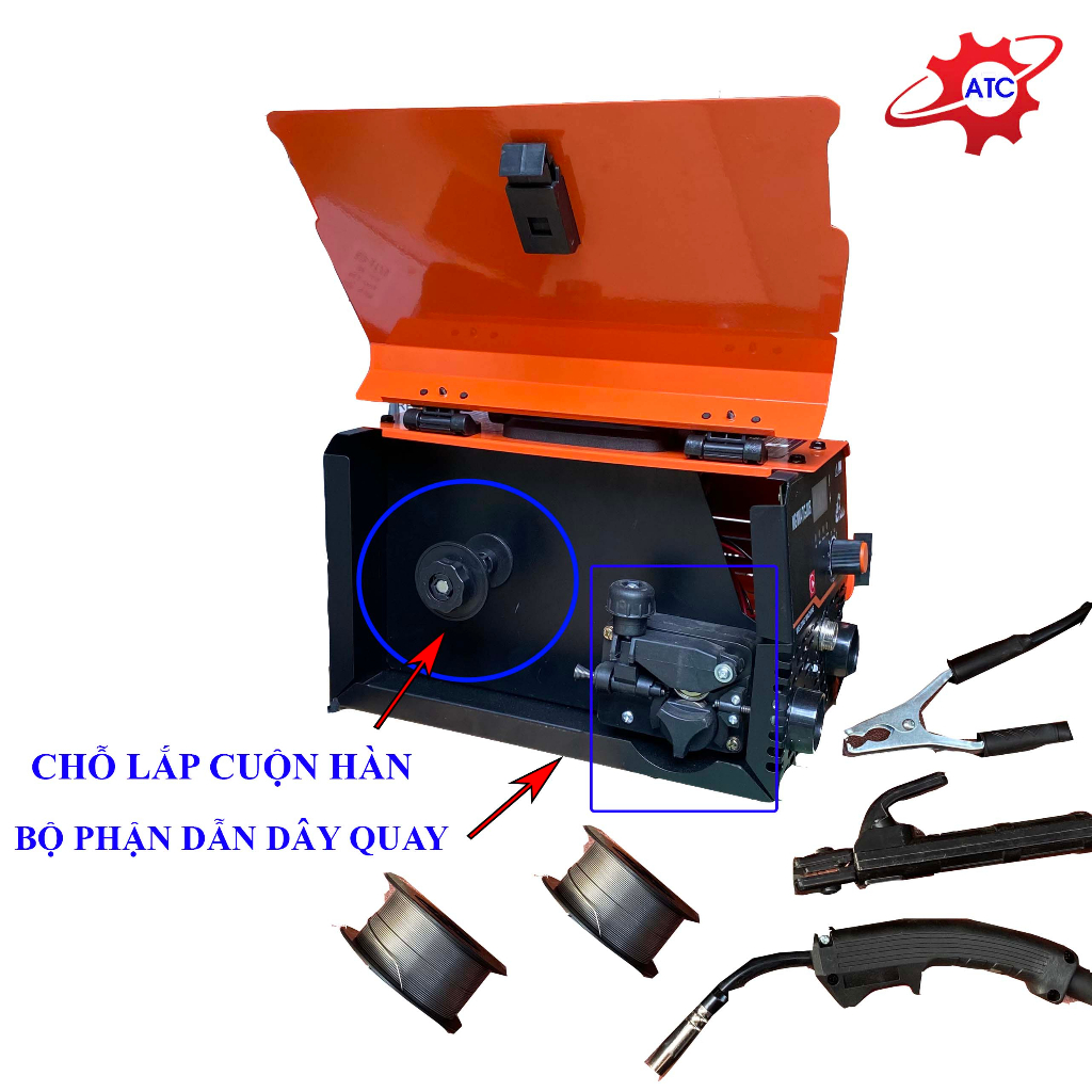 Máy hàn Mig không dùng khí Tặng 2 cuộn hàn, Máy hàn được que 2 chức năng