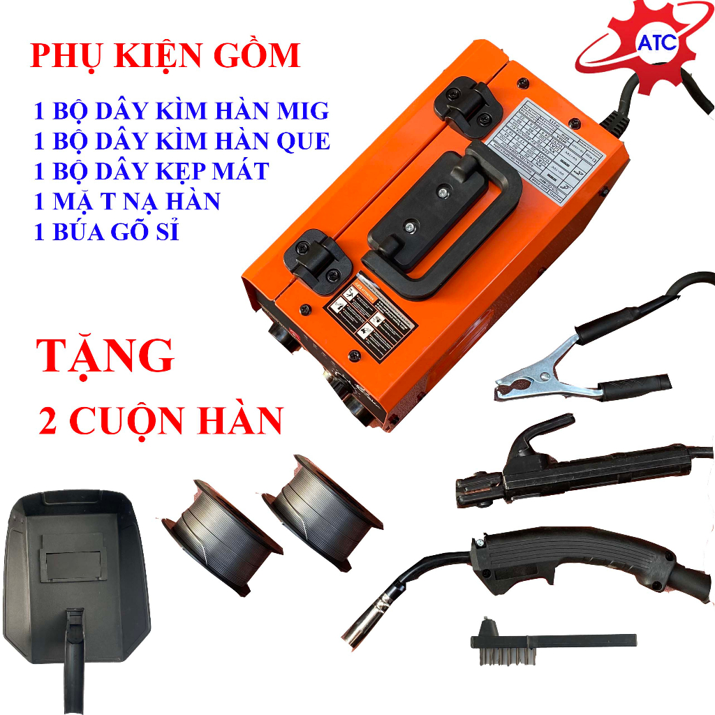 Máy hàn Mig không dùng khí Tặng 2 cuộn hàn, Máy hàn được que 2 chức năng