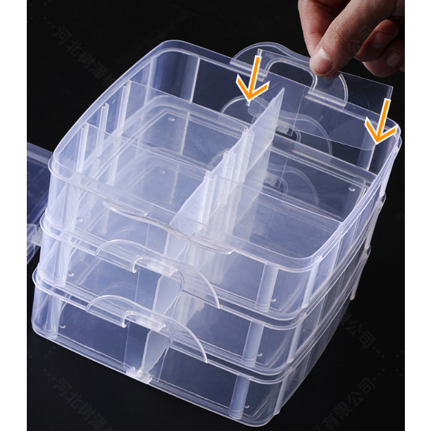 Hộp nhựa 3 tầng 18 ngăn đựng vật dụng đa năng (chỉ thêu, đồ trang sức, phụ kiện