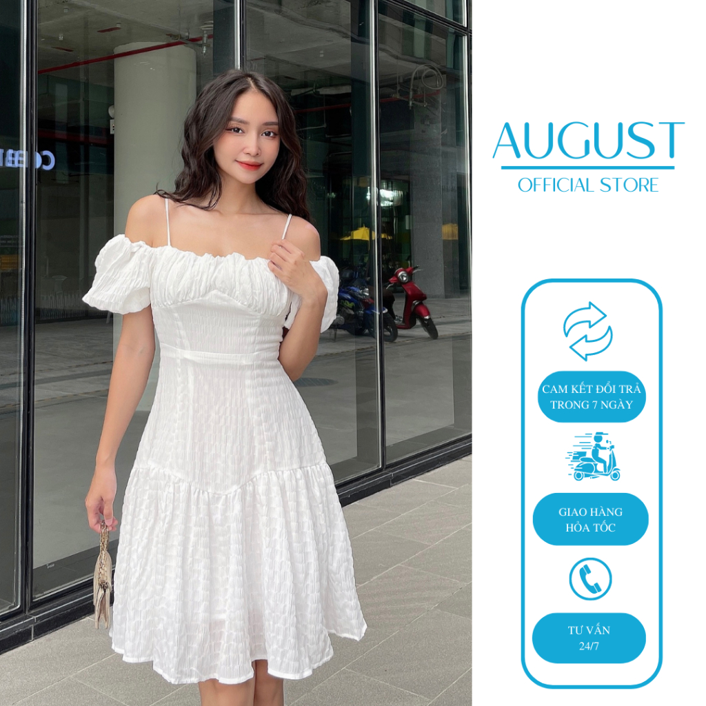 Đầm Tay Phồng Đuôi Cá Vải Cotton Xốp Cao Cấp Mã D913-T | Ảnh Thực Hiện Bởi August