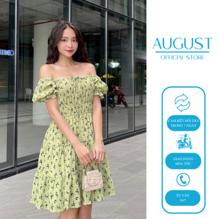Đầm Trễ Vai Greenie Vải Xốp Cao Cấp Mềm Mịn D901-X | Ảnh Chụp Bởi August