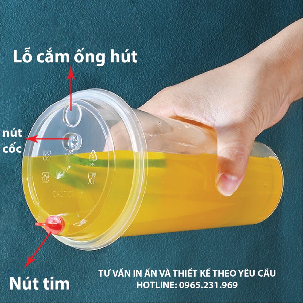 [500 cái] Ly tim cứng, cốc tim cứng nắp tim 500ml, 700ml, miệng 90 mm, dùng được màng dập và nắp cầu, chất liệu PP