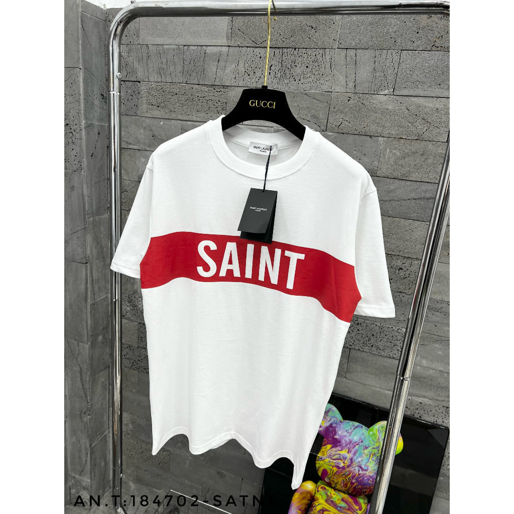 Áo thun Saint - Laurent phối ngang trẻ trung hàng cotton cực nét cho anh em cháy phố, Áo Phông Unisex Nam Nữ | BigBuy360 - bigbuy360.vn