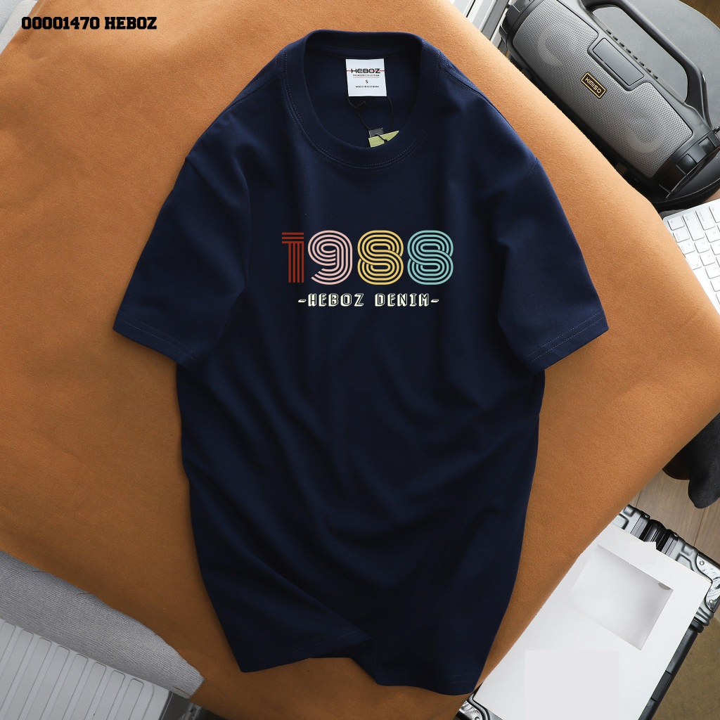 Áo thun nam cổ tròn print Heboz 6M vải 2 chiều cao cấp - 00001470