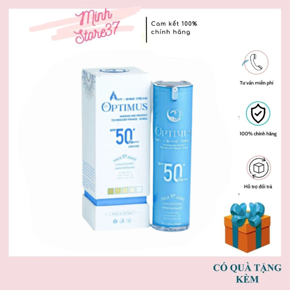 Kem Chống Nắng Optimus THANH MỘC HƯƠNG Chống Trôi Nâng Tone Kiềm Dầu SPF50+ PA++++ 50ml