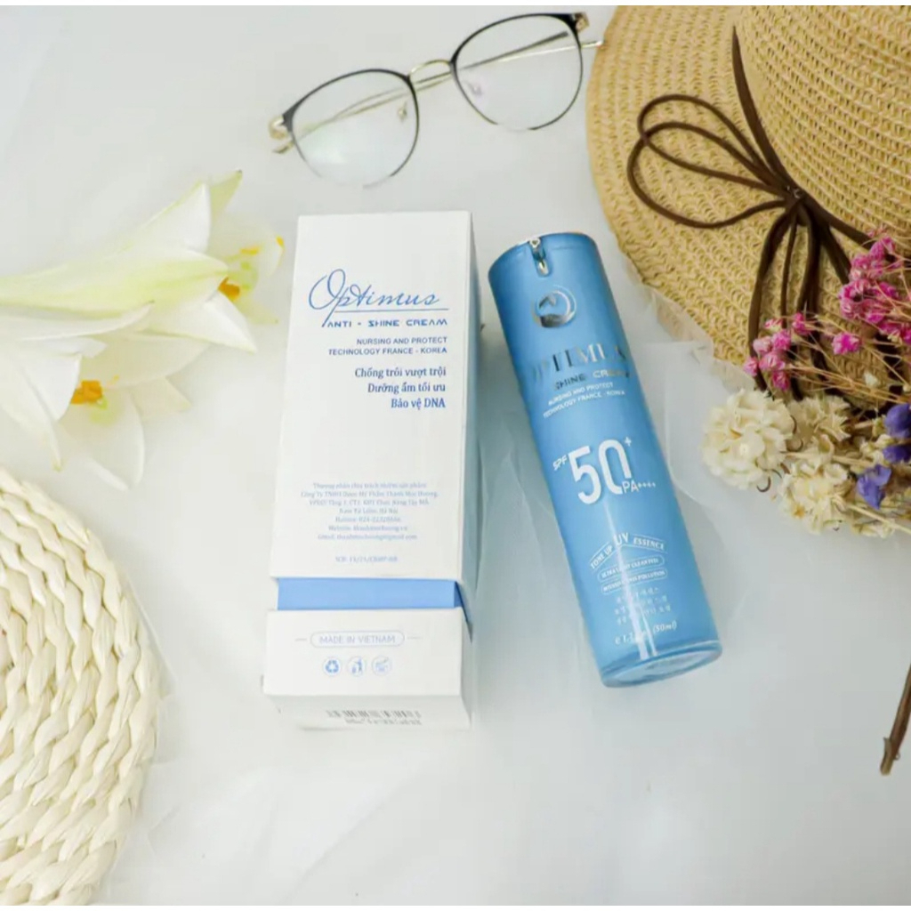 Kem Chống Nắng Optimus THANH MỘC HƯƠNG Chống Trôi Nâng Tone Kiềm Dầu SPF50+ PA++++ 50ml