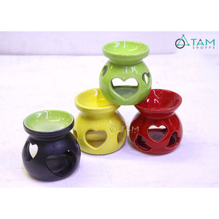 Đèn đốt tinh dầu trầm tim màu DDTD-GOM-04-TAN
