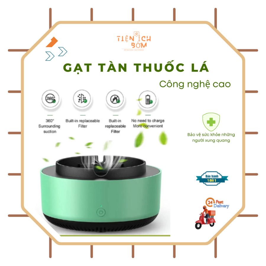Gạt tàn thuốc lá thông minh, hút khói và lọc khói thuốc lá, CÔNG NGHỆ CAO