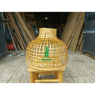 Đèn mây tre hình chao rổ size 40cm