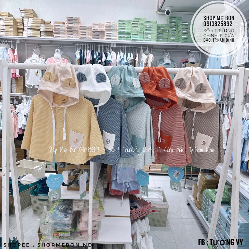 Áo choàng đa năng có mũ Bu Baby cho bé trai bé gái