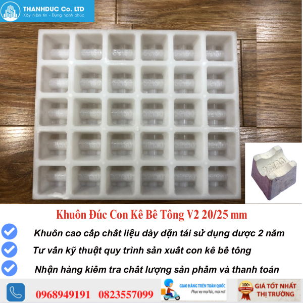 Khuôn đúc con kê bê tông H9 ⭐ ⭐ chất liệu nhựa Kỹ Thuật cao cấp  - Khuôn viên kê H9 Kích Thước