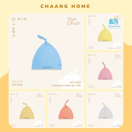 Punchun mũ thóp cho bé sơ sinh cotton
