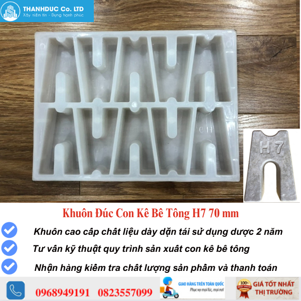 Khuôn đúc con kê bê tông H9 ⭐ ⭐ chất liệu nhựa Kỹ Thuật cao cấp  - Khuôn viên kê H9 Kích Thước