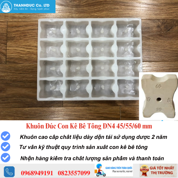Khuôn đúc con kê bê tông H9 ⭐ ⭐ chất liệu nhựa Kỹ Thuật cao cấp  - Khuôn viên kê H9 Kích Thước