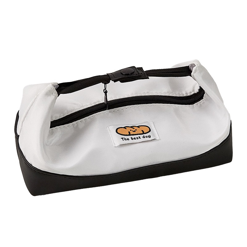 Túi Đựng Bút Siêu To Vải Canvas Đen Trắng phong cách Hàn Quốc Tiện Dụng