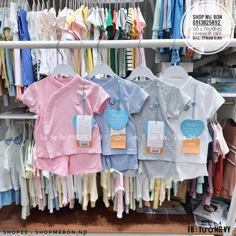Bộ cộc tay cài chéo Joyful - Bu Siro cho bé trai bé gái