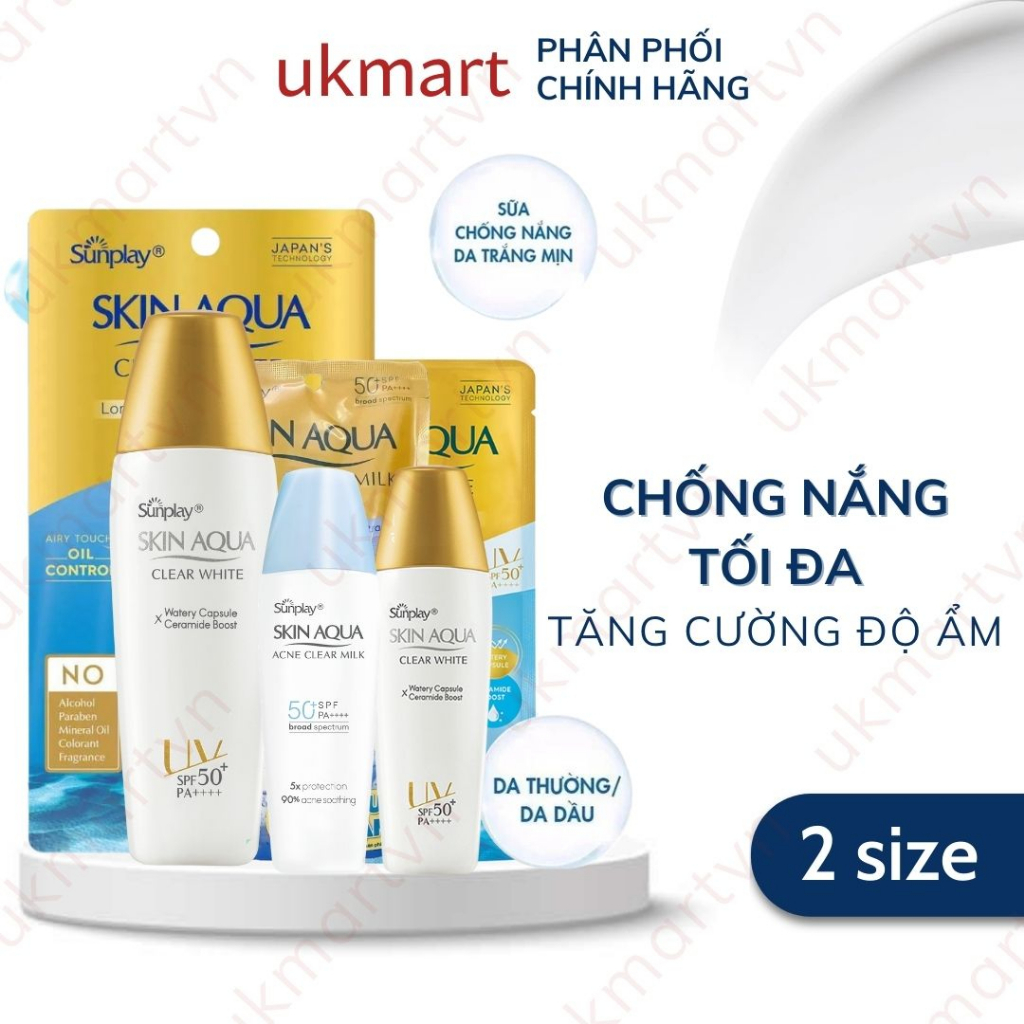 Sữa Chống Nắng Sunplay Skin Aqua Dưỡng Da Sáng Mịn Clear White SPF50+ PA++++