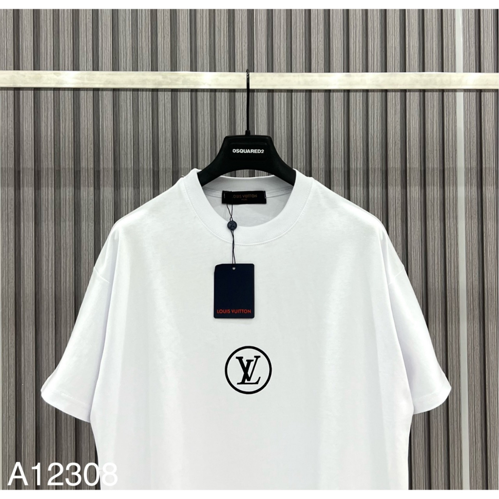 Áo Phông LV Nam In Logo Cực Đẹp - Áo Thun LV Nam Nữ In Chữ Viền Vai Cực Xịn
