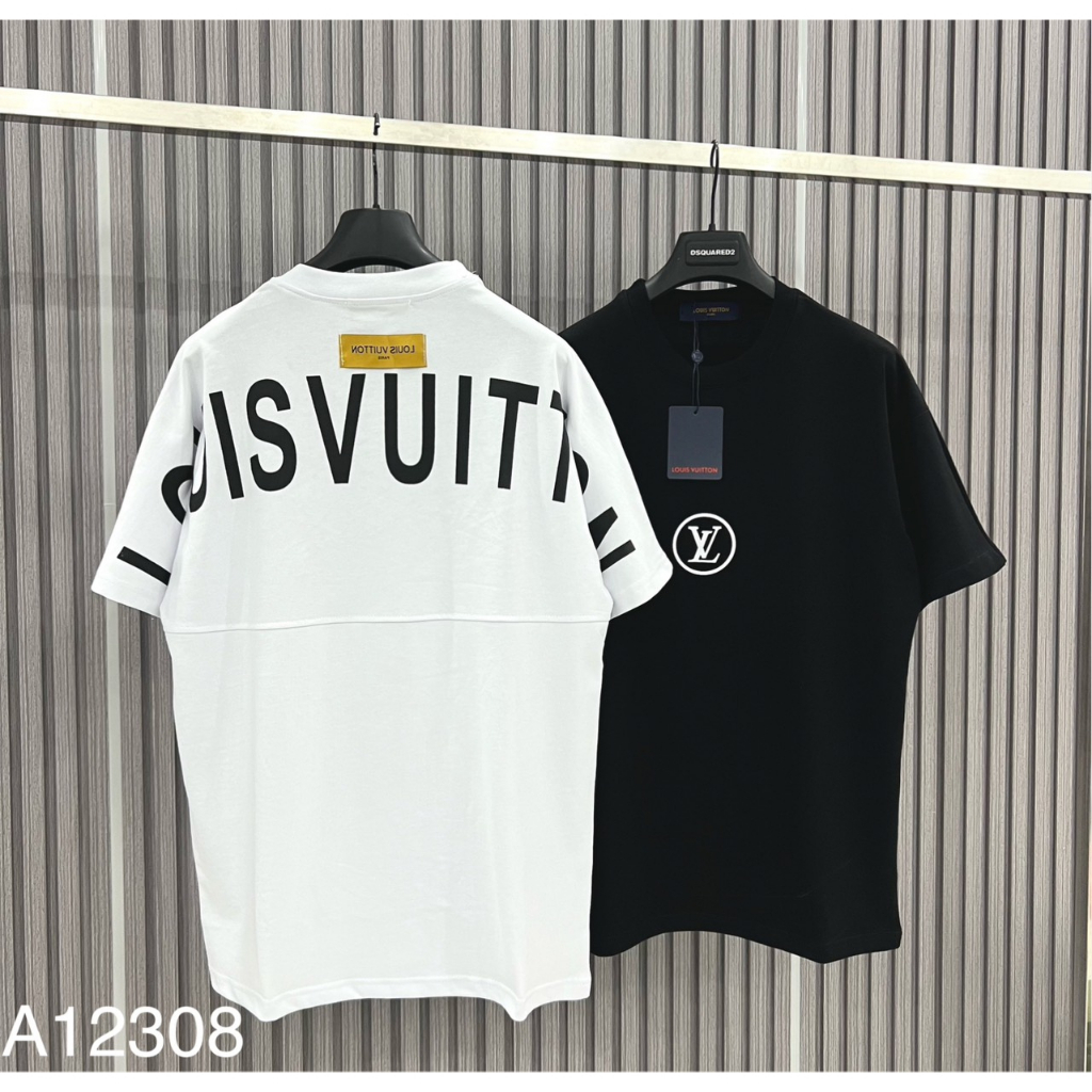 Áo Phông LV Nam In Logo Cực Đẹp - Áo Thun LV Nam Nữ In Chữ Viền Vai Cực Xịn