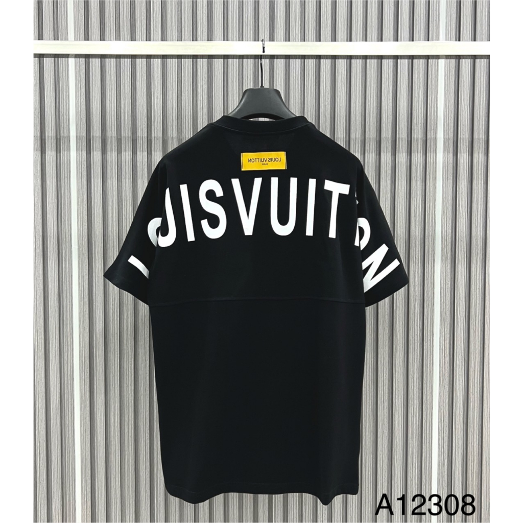 Áo Phông LV Nam In Logo Cực Đẹp - Áo Thun LV Nam Nữ In Chữ Viền Vai Cực Xịn