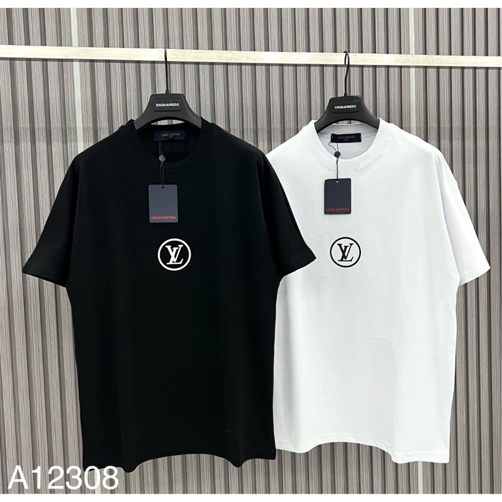 Áo Phông LV Nam In Logo Cực Đẹp - Áo Thun LV Nam Nữ In Chữ Viền Vai Cực Xịn