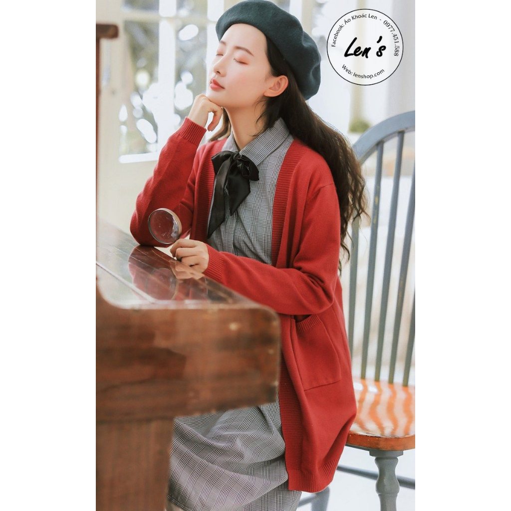 Áo Khoác Len Cardigan Dáng Dài Len Mịn Áo Khoác Cardigan Nữ Dáng Dài