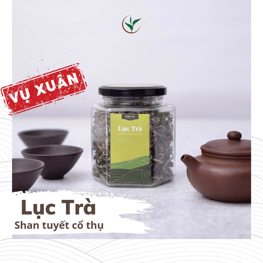 Hũ Lục Trà Shan Tuyết Cổ Thụ Hà Giang Vụ Xuân Trà Hảo Hạng Thiện Tài 1 tôm 1 lá Lọ Thủy Tinh 70g Quà Tặng