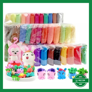 Set 12 màu đất nặn đất sét tự khô nhật kèm dụng cụ an toàn cho bé