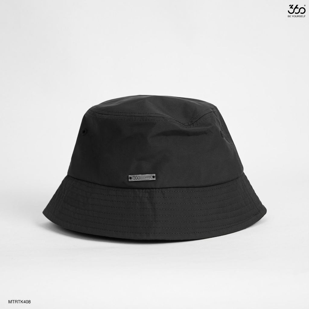 Mũ bucket đen trơn thời trang nam thương hiệu 360 Boutique chất liệu gió bóng cao cấp - MTRTK408