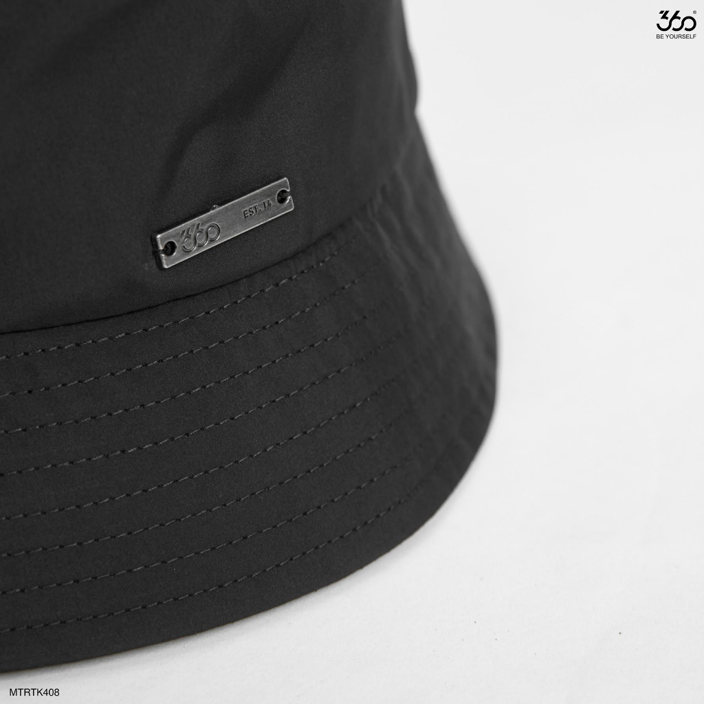 Mũ bucket đen trơn thời trang nam thương hiệu 360 Boutique chất liệu gió bóng cao cấp - MTRTK408