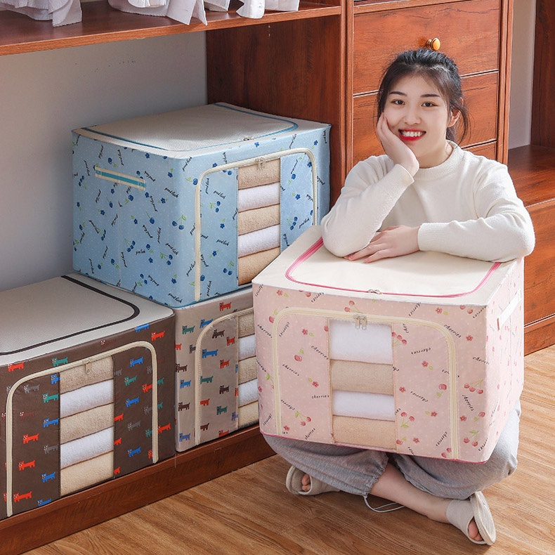Túi Đựng Chăn Màn Quần Áo Khung Thép Cao Cấp Xếp Gọn Decor