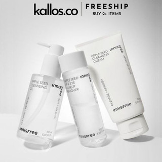 Dầu, Kem, Nước Tẩy Trang Innisfree Apple Seed Cleansing Oil, Cleansing Cream, Lip & Eye Remover - Kallos Vietnam