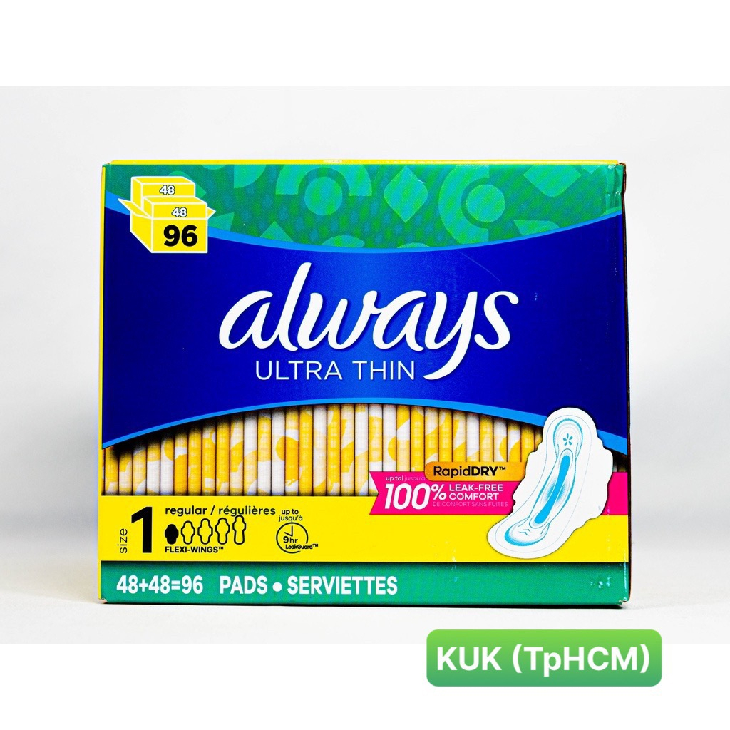 BĂNG VỆ SINH ALWAYS ULTRA THIN (48 MIẾNG) - Size 1