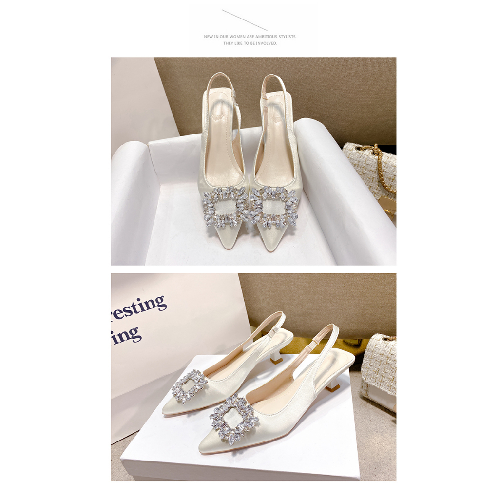 Giày cao gót big size gót 3cm size 40 - 43 gót nhọn