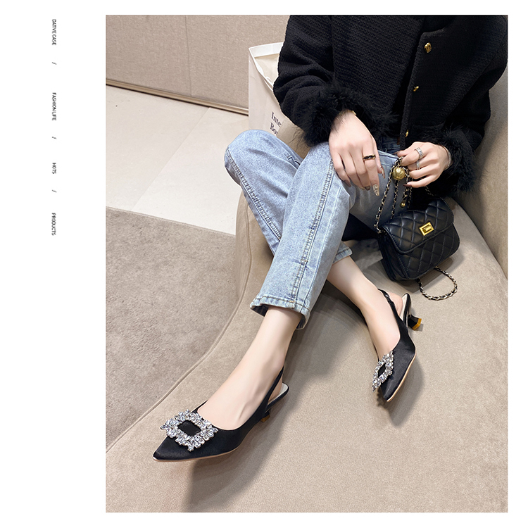 Giày cao gót big size gót 3cm size 40 - 43 gót nhọn