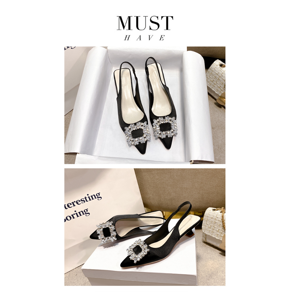 Giày cao gót big size gót 3cm size 40 - 43 gót nhọn