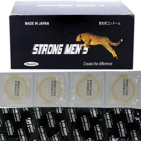 Bao cao su con báo STRONG MEN Gân Gai Hộp 12 cái -Hàng chính hãng