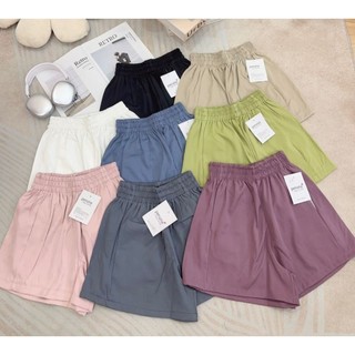 Quần short nữ cạp chun NASTORE form ống rộng chất ruby Hàn cực mát