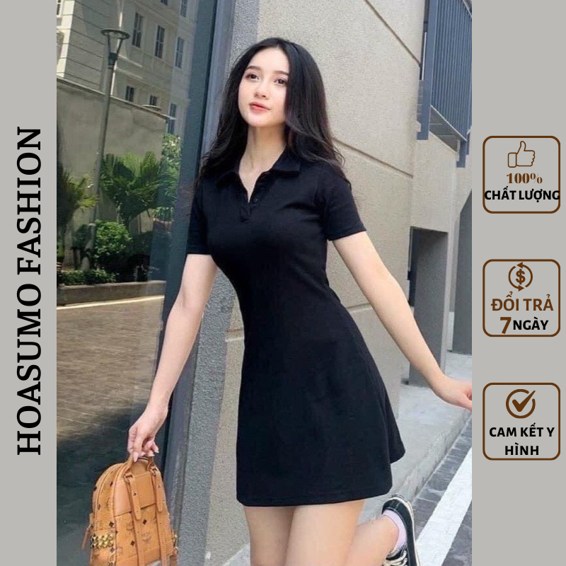 Váy thun ôm bady,đầm ôm sơ mi chất cotton trẻ trung thoáng mát vải dày dặn mã SV147 HOASUMO